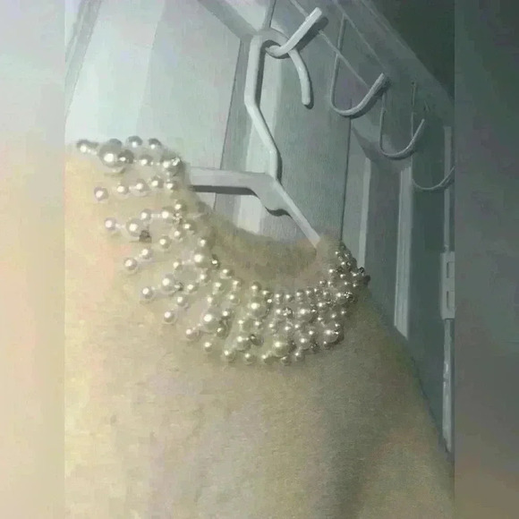 Alfani Womens Faux Fur Embellished Mock Turtleneck Sweater Tan M/cocoa butter - Picture 5 of 8